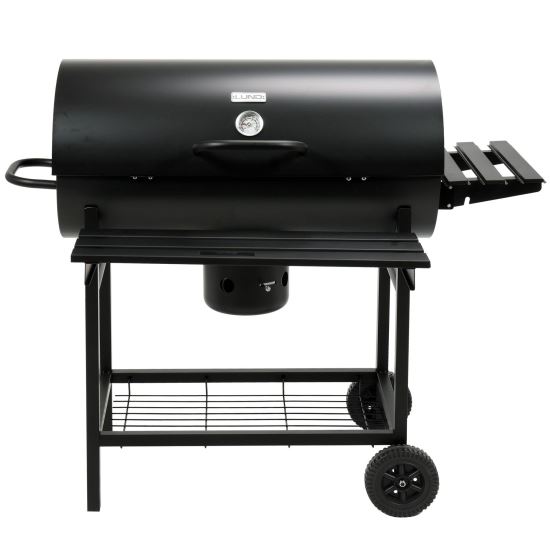 Gratar cu capac pentru gradina Lund 99512, dimensiune gratar 71x35 cm, termometru