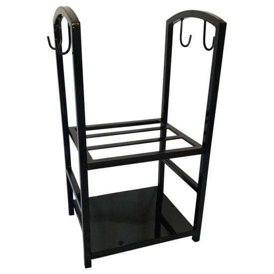 Suport pentru lemne cu agatatori pentru ustensile, Strend Pro Black, dimensiune 40x30x74 cm