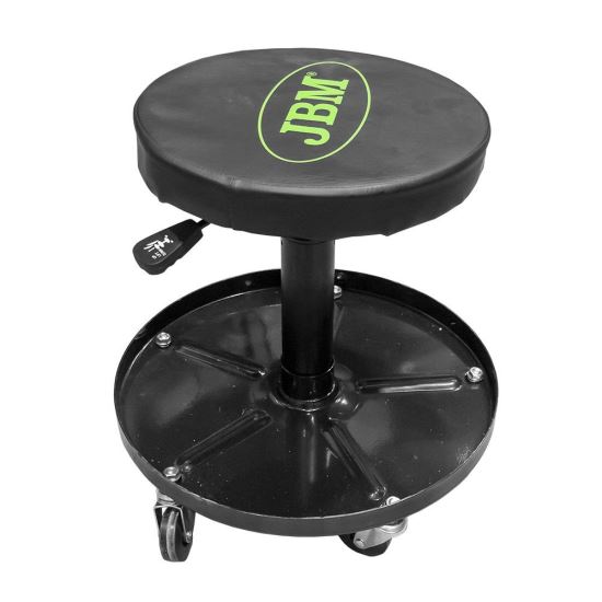 Scaun reglabil pentru atelier, JBM JB-50843, pneumatic, 5 roti, 42-54cm