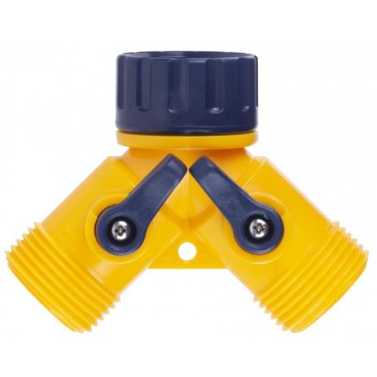 Splitter furtun Strend Pro Garden Y, 3/4, comutator on/off, 2 cai