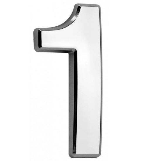 Numar casa Strend Pro MagicHome, cifra 1, PVC, Argintiu, 70x100mm
