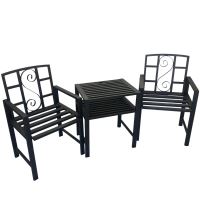 Set masa si 2 scaune pentru gradina Vivatechnix VMD-1046, metalice, 152x50x83cm