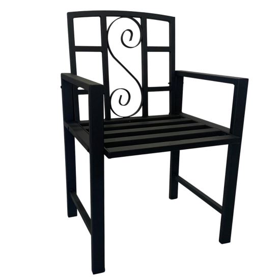 Scaun metalic pentru gradina Vivatechnix VMD-1047, dimensiuni 53x50x83 mm, negru