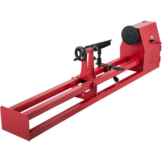 Strung pentru lemn Vevor 400 W, 4 viteze, Distanta dintre centre 1000 mm, diametru piesa de lucru 356 mm