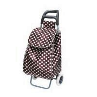 Carucior cumparaturi, 2 roti, Strend Pro Eva, Maro/Motiv buline, PE/PVC, max 30 kg, dimensiune 35 x 30 x 96 cm
