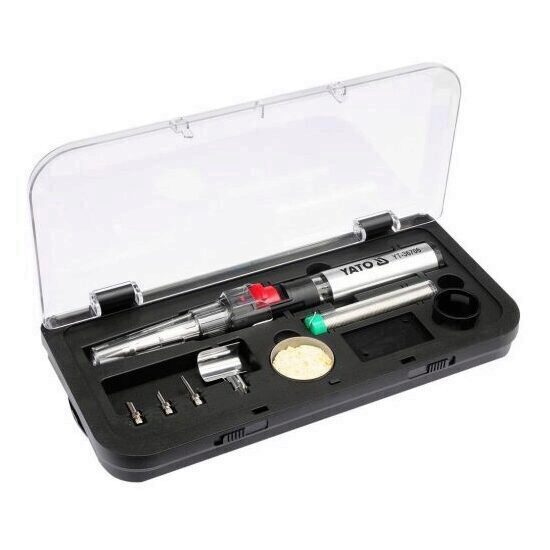 Set ciocan de lipit cu gaz si accesorii, Yato YT-36706, putere 70 W
