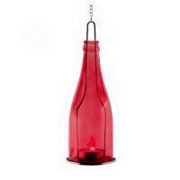 Lampa cu led, decor sticla, Home GB 23/RD, rosie, 8 x 23 cm, lant pentru agatat