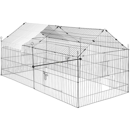 Tarc pliabil pentru pasari, iepuri Vevor 220 x 106 x 104 cm, prelata protectie 135 x 75 cm