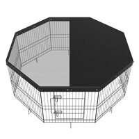 Tarc de joaca pliabil, pentru caini, pisici, iepuri  Vevor 1600 x 1600 x 610 mm, Metal, copertina, Modular