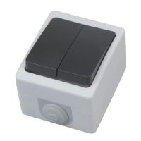 Intrerupator dublu Atom Double, pentru exterior, IP54