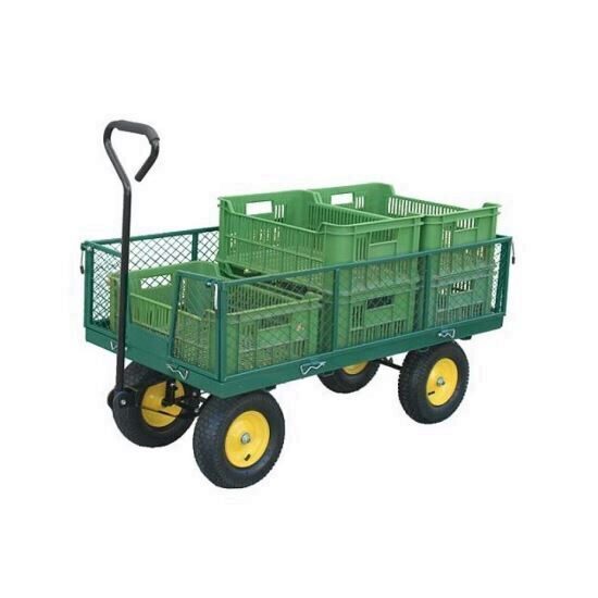 Carucior de gradina Strend Pro 515, cu roti gonflabile, 250kg, 1250x650x320 mm