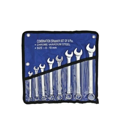 Set 8 chei combinate, Strend Pro HR31583, 8-19mm, Cr-V, husa material textil
